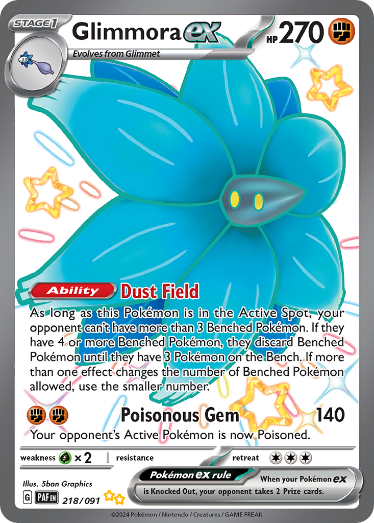 Glimmora ex 218/091 Paldean Fates Pokemon Holo