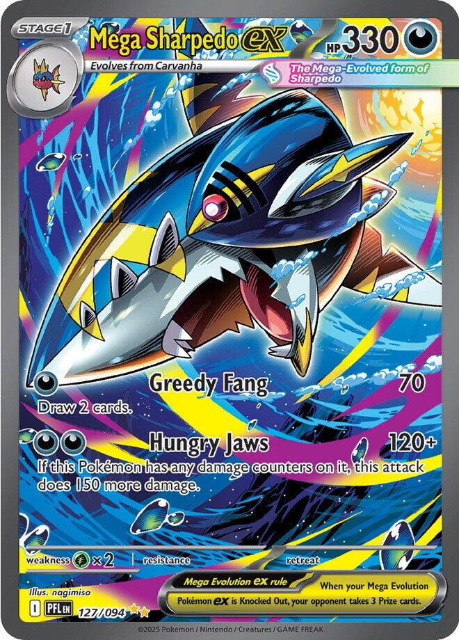 Pokemon Mega Sharpedo ex 127/094 Phantasmal Flames Special Illustration Rare