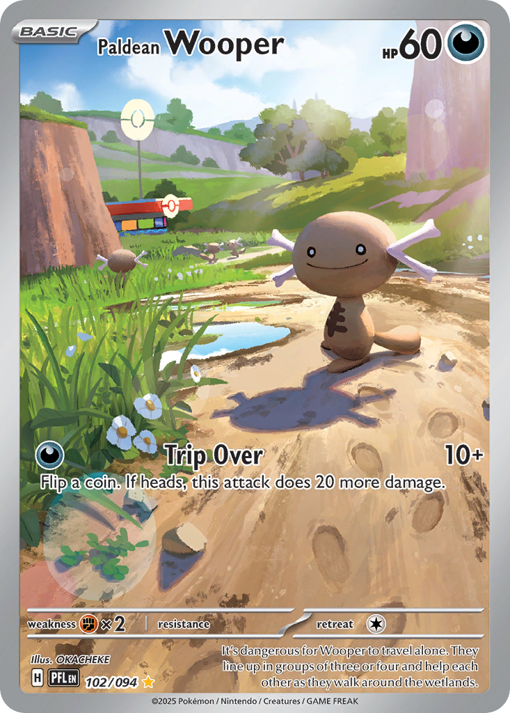 Paldean Wooper 102/094 Phantasmal Flames Pokemon Holo