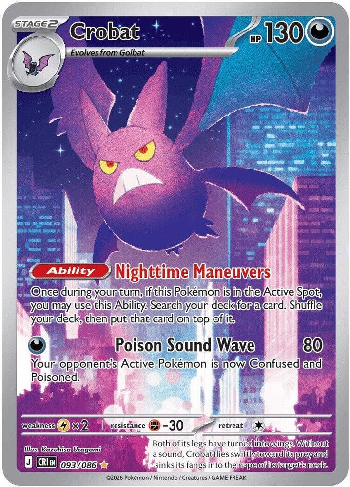 Crobat 093/086 Holo Chaos Rising Pokemon