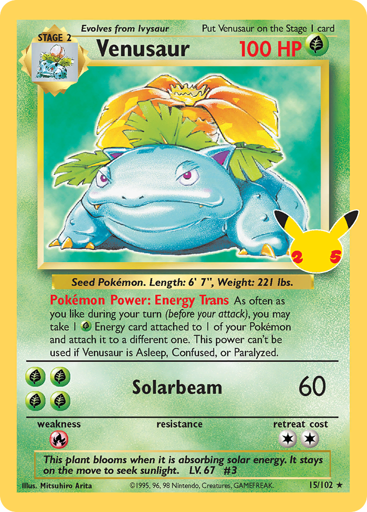 Venusaur 15/102 Celebrations: Classic Collection Pokemon Holo