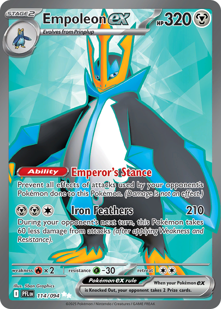 Empoleon ex 114/094 Phantasmal Flames Pokemon Holo