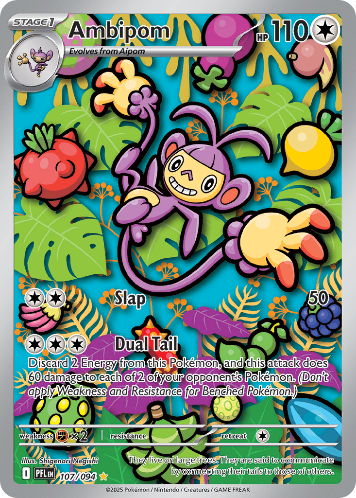 Ambipom 107/094 Phantasmal Flames Pokemon Holo