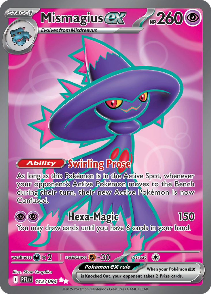 Mismagius ex 112/094 Phantasmal Flames Pokemon Holo