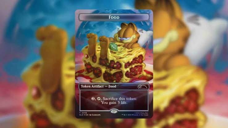 MTG Garfield Lasagna Food Token #2010 – Secret Lair Foil (Sealed)